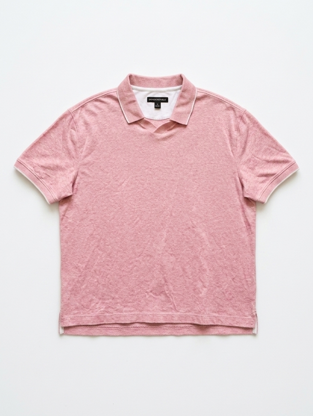 MEN'S - Banana Republic Luxe Touch Pink V-Neck Polo